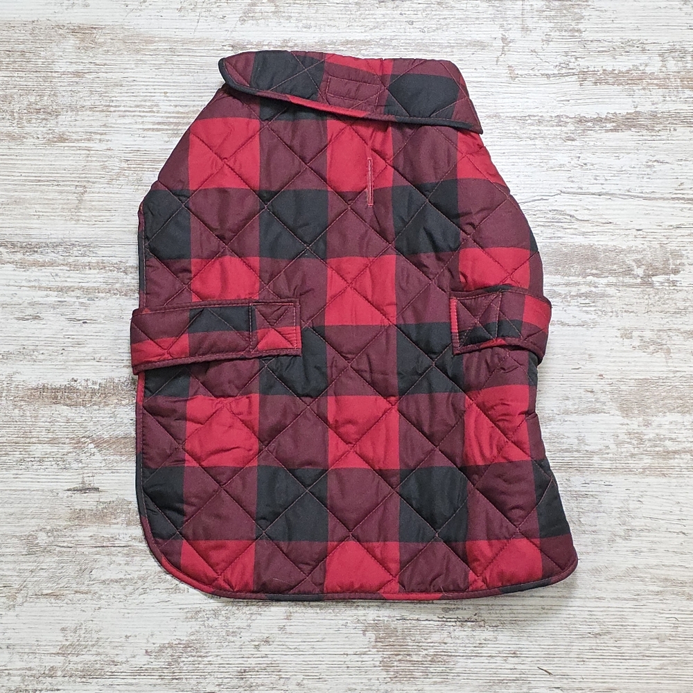 St. Johns Bark Dog Jacket Size Large Red Check NWT